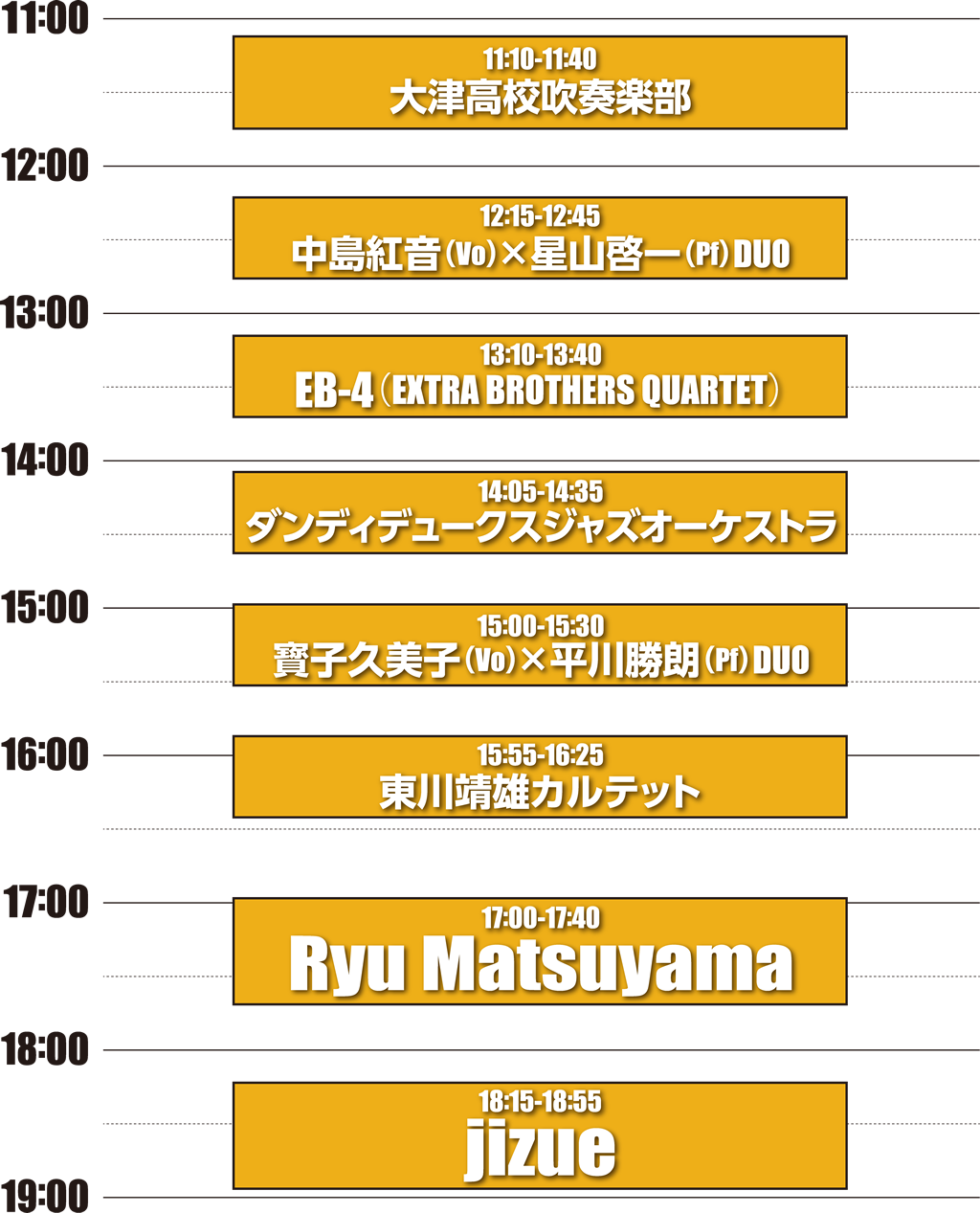 9月22日（土）のタイムテーブル